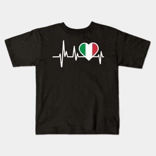 Italy Heartbeat Flag Kids T-Shirt